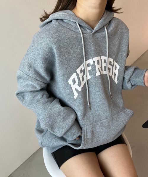 paravion(パラビオン)の「裏起毛ロゴパーカー(パーカー・レディース・グレー/ブルー・FREE)」の12枚目の写真