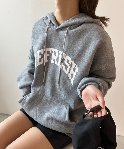 paravion(パラビオン)の「裏起毛ロゴパーカー(パーカー・レディース・グレー/ブルー・FREE)」の13枚目の写真