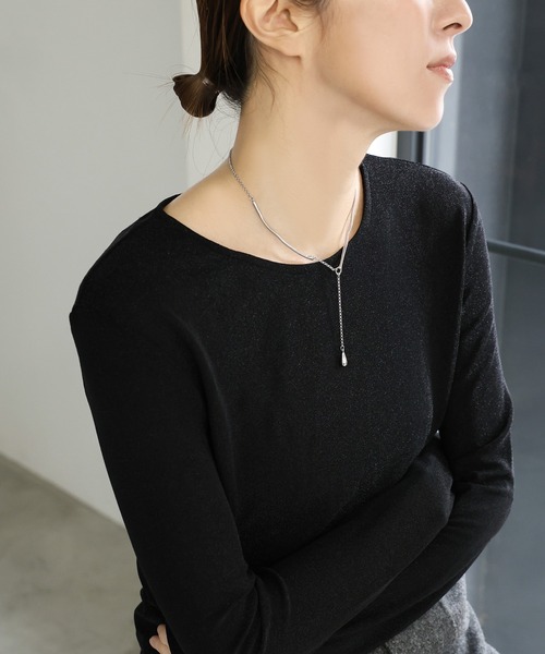 select MOCA（セレクトモカ）の「ニュアンスYシルエットドロップネックレス（ネックレス・レディース・シルバー/ゴールド・FREE）」の11枚目の写真