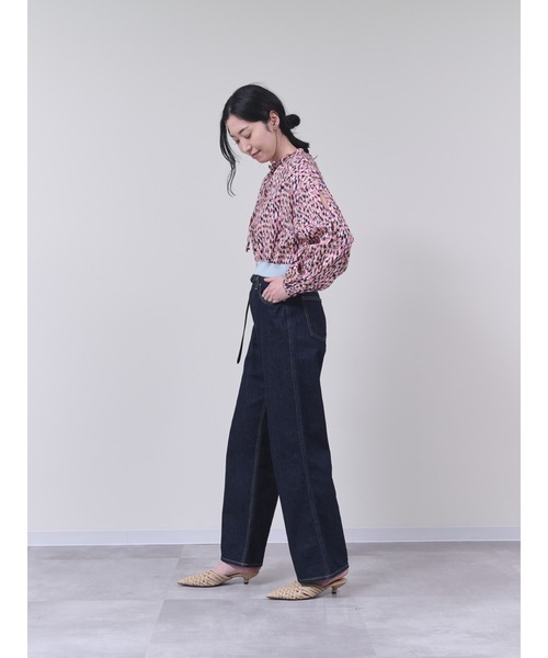 DOLLUPOOPS（ドールアップウップス）の「幾何学柄プリントスリーブスリットブラウス（シャツ/ブラウス・レディース・オレンジ/グリーン・38）」の8枚目の写真