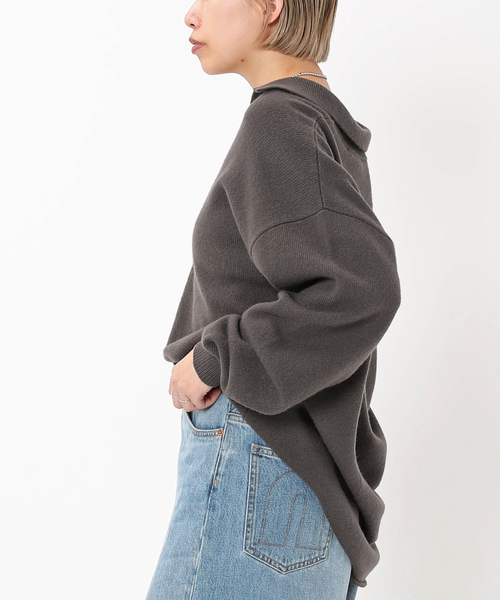 EVERYDAY I LIKE.（エヴリディアイライク）の「ウールカシミヤスキッパープルオーバー（ニット/セーター・レディース・チャコールグレー/カーキ・FREE）」の16枚目の写真