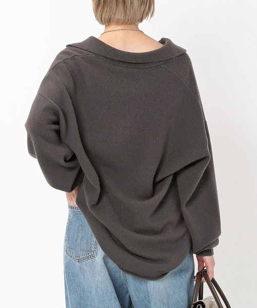 EVERYDAY I LIKE.（エヴリディアイライク）の「ウールカシミヤスキッパープルオーバー（ニット/セーター・レディース・チャコールグレー/カーキ・FREE）」の17枚目の写真