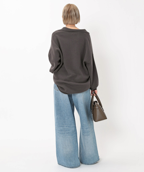 EVERYDAY I LIKE.（エヴリディアイライク）の「ウールカシミヤスキッパープルオーバー（ニット/セーター・レディース・チャコールグレー/カーキ・FREE）」の20枚目の写真
