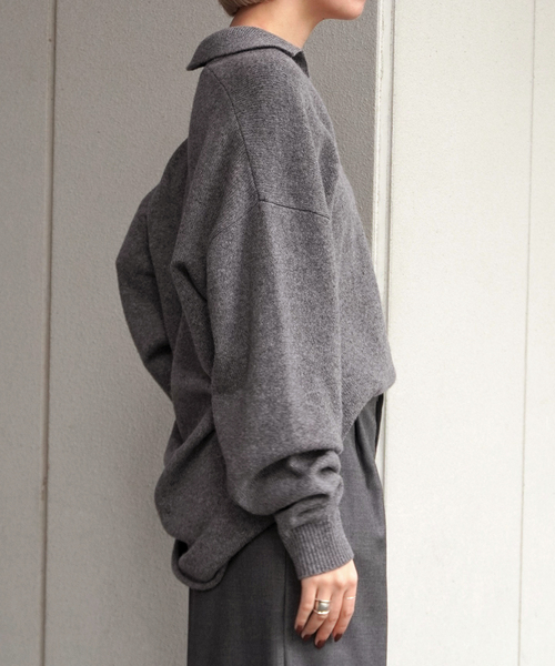 EVERYDAY I LIKE.（エヴリディアイライク）の「ウールカシミヤスキッパープルオーバー（ニット/セーター・レディース・チャコールグレー/カーキ・FREE）」の21枚目の写真