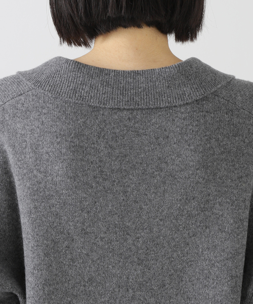 EVERYDAY I LIKE.（エヴリディアイライク）の「ウールカシミヤスキッパープルオーバー（ニット/セーター・レディース・チャコールグレー/カーキ・FREE）」の7枚目の写真