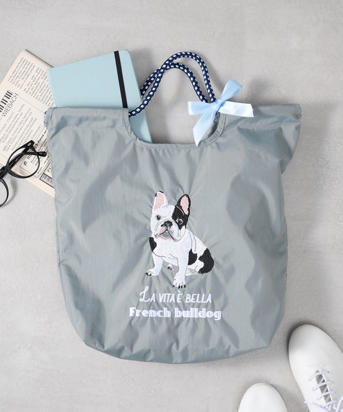 SETUP7(セットアップセブン)の「【SETUP7】アニマル刺繍コードトートバッグ SNBD(トートバッグ・レディース・ベージュ/ネイビー/ブルー/チャコールグレー/グレー/グリーン/グレー系その他/ブルー系その他/ベージュ系1/カーキ/バーガンディー・FREE)」の3枚目の写真
