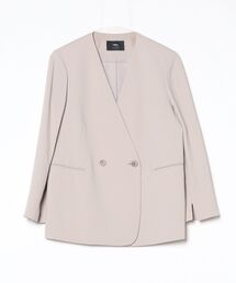 COMME CA（コムサ）の「【セットアップ対応】アチェローザダブルクロス ノーカラージャケット（ノーカラージャケット）」