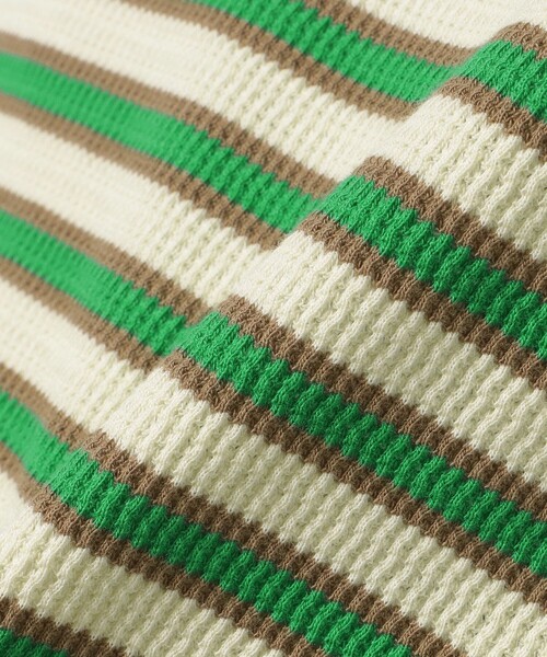 BEAMS mini（ビームスミニ）の「ボーダー ワッフル Tシャツ 2025SS（90～150cm）（Tシャツ/カットソー・キッズ・グリーン系その他4/ブルー系その他3・130/110/100/150/120/90/140）」の5枚目の写真