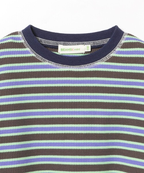 BEAMS mini（ビームスミニ）の「ボーダー ワッフル Tシャツ 2025SS（90～150cm）（Tシャツ/カットソー・キッズ・グリーン系その他4/ブルー系その他3・130/110/100/150/120/90/140）」の7枚目の写真
