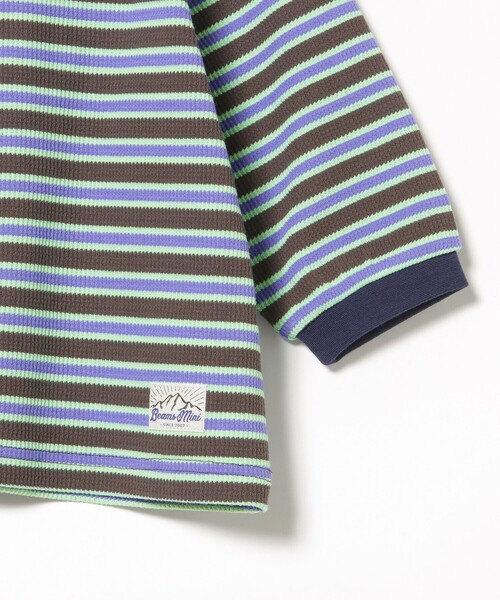 BEAMS mini（ビームスミニ）の「ボーダー ワッフル Tシャツ 2025SS（90～150cm）（Tシャツ/カットソー・キッズ・グリーン系その他4/ブルー系その他3・130/110/100/150/120/90/140）」の8枚目の写真
