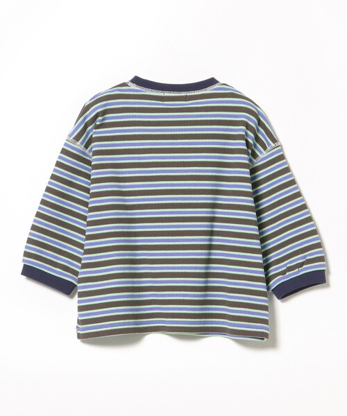 BEAMS mini（ビームスミニ）の「ボーダー ワッフル Tシャツ 2025SS（90～150cm）（Tシャツ/カットソー・キッズ・グリーン系その他4/ブルー系その他3・130/110/100/150/120/90/140）」の9枚目の写真