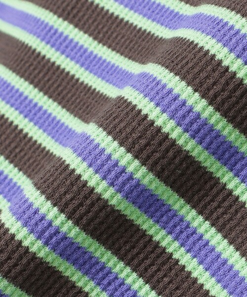 BEAMS mini（ビームスミニ）の「ボーダー ワッフル Tシャツ 2025SS（90～150cm）（Tシャツ/カットソー・キッズ・グリーン系その他4/ブルー系その他3・130/110/100/150/120/90/140）」の10枚目の写真