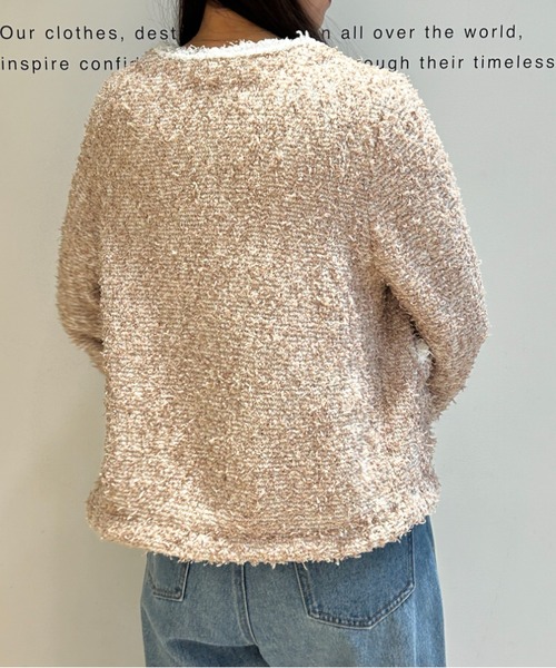 Mystrada(マイストラーダ)の「リボンテープニットジャケット(ニット/セーター・レディース・ホワイト/ミント/ベージュ/ブラック系その他・38/36)」の20枚目の写真