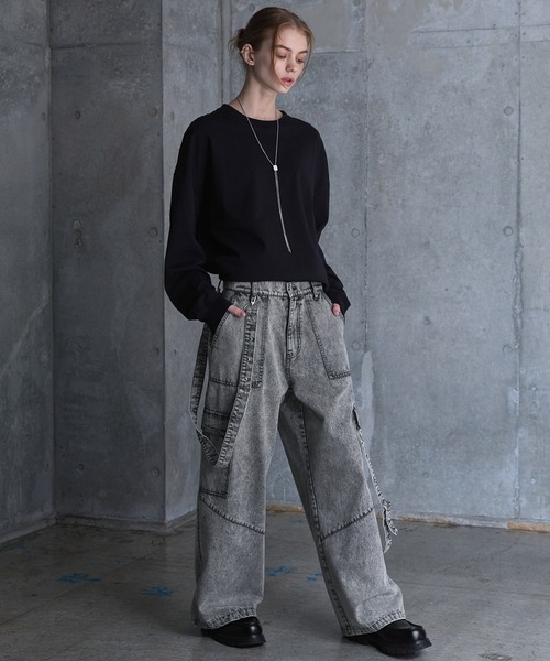 SERACE（セラス）の「【SERACE】Vintage design suspenders cargo denim pants / ヴィンテージデザインサスペンダーカーゴデニムパンツ（カーゴパンツ・メンズ・インディゴブルー/ブラック/ライトグレー・S/M/L）」の10枚目の写真