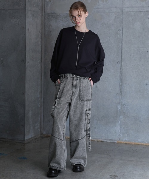 SERACE（セラス）の「【SERACE】Vintage design suspenders cargo denim pants / ヴィンテージデザインサスペンダーカーゴデニムパンツ（カーゴパンツ・メンズ・インディゴブルー/ブラック/ライトグレー・S/M/L）」の11枚目の写真