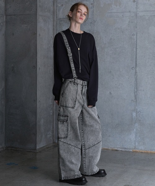 SERACE（セラス）の「【SERACE】Vintage design suspenders cargo denim pants / ヴィンテージデザインサスペンダーカーゴデニムパンツ（カーゴパンツ・メンズ・インディゴブルー/ブラック/ライトグレー・S/M/L）」の12枚目の写真
