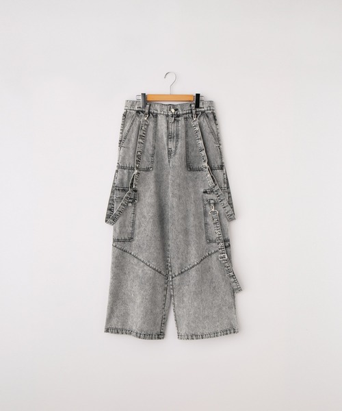 SERACE（セラス）の「【SERACE】Vintage design suspenders cargo denim pants / ヴィンテージデザインサスペンダーカーゴデニムパンツ（カーゴパンツ・メンズ・インディゴブルー/ブラック/ライトグレー・S/M/L）」の13枚目の写真