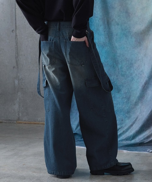 SERACE（セラス）の「【SERACE】Vintage design suspenders cargo denim pants / ヴィンテージデザインサスペンダーカーゴデニムパンツ（カーゴパンツ・メンズ・インディゴブルー/ブラック/ライトグレー・S/M/L）」の17枚目の写真