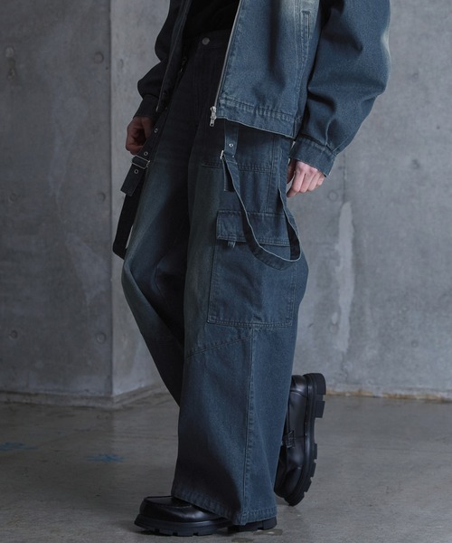 SERACE（セラス）の「【SERACE】Vintage design suspenders cargo denim pants / ヴィンテージデザインサスペンダーカーゴデニムパンツ（カーゴパンツ・メンズ・インディゴブルー/ブラック/ライトグレー・S/M/L）」の20枚目の写真