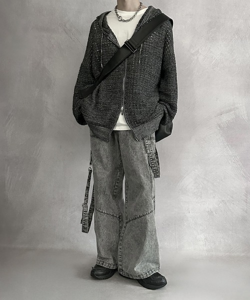 SERACE（セラス）の「【SERACE】Vintage design suspenders cargo denim pants / ヴィンテージデザインサスペンダーカーゴデニムパンツ（カーゴパンツ・メンズ・インディゴブルー/ブラック/ライトグレー・S/M/L）」の4枚目の写真