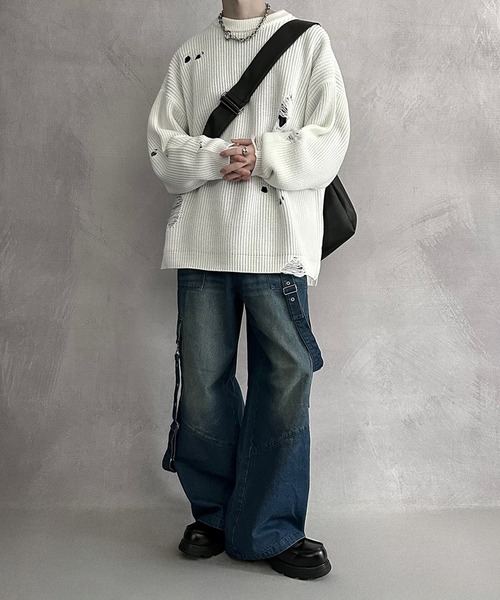 SERACE（セラス）の「【SERACE】Vintage design suspenders cargo denim pants / ヴィンテージデザインサスペンダーカーゴデニムパンツ（カーゴパンツ・メンズ・インディゴブルー/ブラック/ライトグレー・S/M/L）」の7枚目の写真