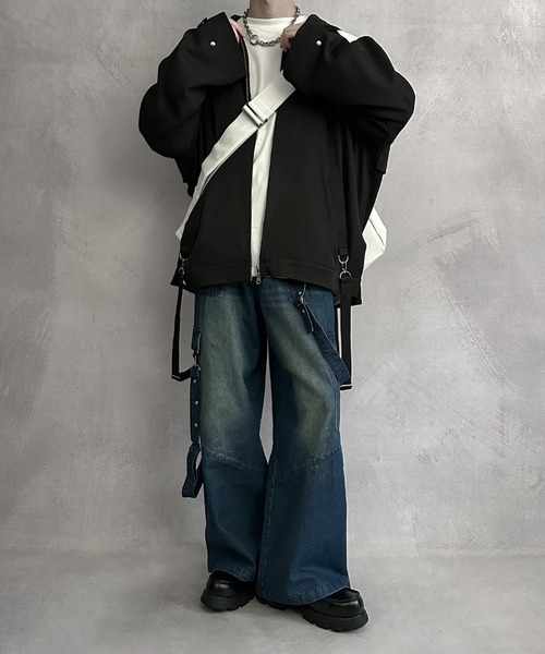 SERACE（セラス）の「【SERACE】Vintage design suspenders cargo denim pants / ヴィンテージデザインサスペンダーカーゴデニムパンツ（カーゴパンツ・メンズ・インディゴブルー/ブラック/ライトグレー・S/M/L）」の9枚目の写真