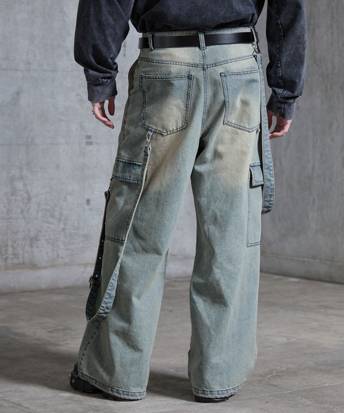 SERACE（セラス）の「【SERACE】Vintage design suspenders cargo denim pants / ヴィンテージデザインサスペンダーカーゴデニムパンツ（カーゴパンツ・メンズ・インディゴブルー/ブラック/ライトグレー/サックスブルー・L/M/S）」の13枚目の写真