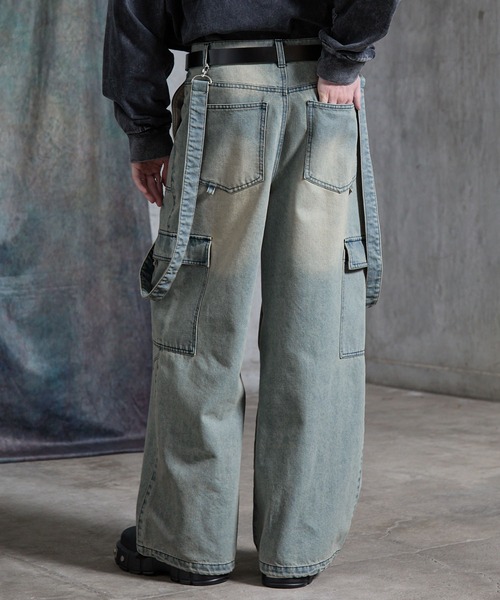 SERACE（セラス）の「【SERACE】Vintage design suspenders cargo denim pants / ヴィンテージデザインサスペンダーカーゴデニムパンツ（カーゴパンツ・メンズ・インディゴブルー/ブラック/ライトグレー/サックスブルー・L/M/S）」の17枚目の写真