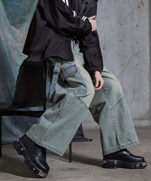 SERACE（セラス）の「【SERACE】Vintage design suspenders cargo denim pants / ヴィンテージデザインサスペンダーカーゴデニムパンツ（カーゴパンツ・メンズ・インディゴブルー/ブラック/ライトグレー/サックスブルー・L/M/S）」の22枚目の写真