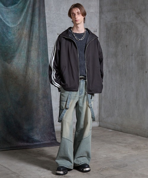 SERACE（セラス）の「【SERACE】Vintage design suspenders cargo denim pants / ヴィンテージデザインサスペンダーカーゴデニムパンツ（カーゴパンツ・メンズ・インディゴブルー/ブラック/ライトグレー/サックスブルー・L/M/S）」の5枚目の写真