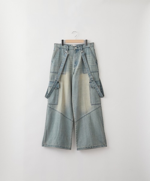 SERACE（セラス）の「【SERACE】Vintage design suspenders cargo denim pants / ヴィンテージデザインサスペンダーカーゴデニムパンツ（カーゴパンツ・メンズ・インディゴブルー/ブラック/ライトグレー/サックスブルー・L/M/S）」の9枚目の写真
