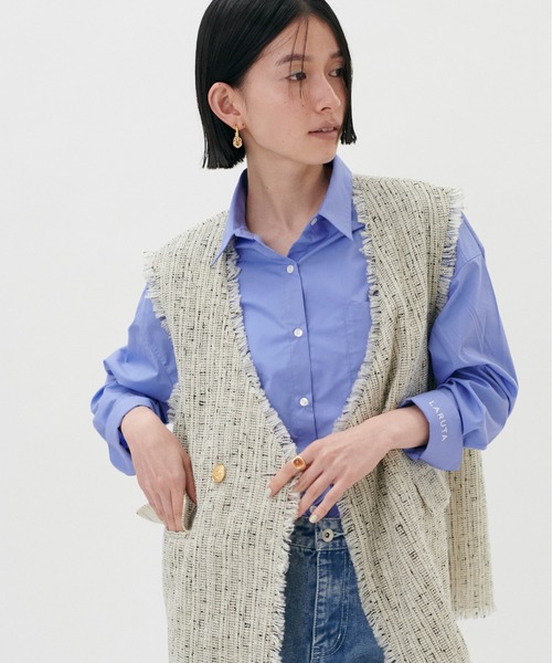 セール】［Web限定］【LARUTA】ちびロゴ刺繍ベーシックシャツ