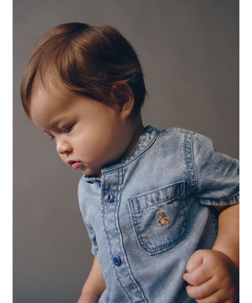 ベビーギャップ ロンパース デニム GAP デニムくまさん カバーオール