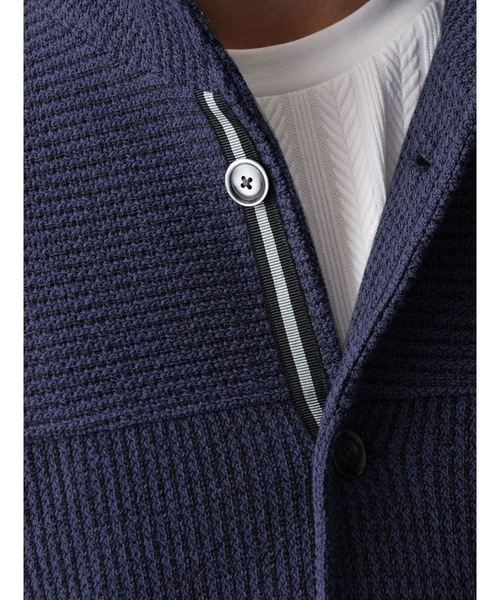 MK MICHEL KLEIN HOMME （エムケーミッシェルクランオム）の「【イージーケア】ラッセルスタンドカーディガン（カーディガン/ボレロ・メンズ・ネイビー/ブルー・MEDIUM/LARGE/X-LARGE）」の13枚目の写真