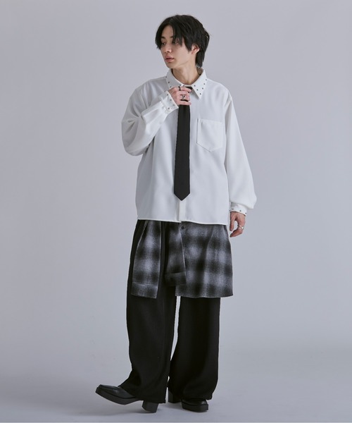 Ellno Loset（エルノロゼット）の「シャツラップワイドパンツ（その他パンツ・メンズ・ブラック/レッド・SMALL/MEDIUM/LARGE/X-SMALL）」の9枚目の写真