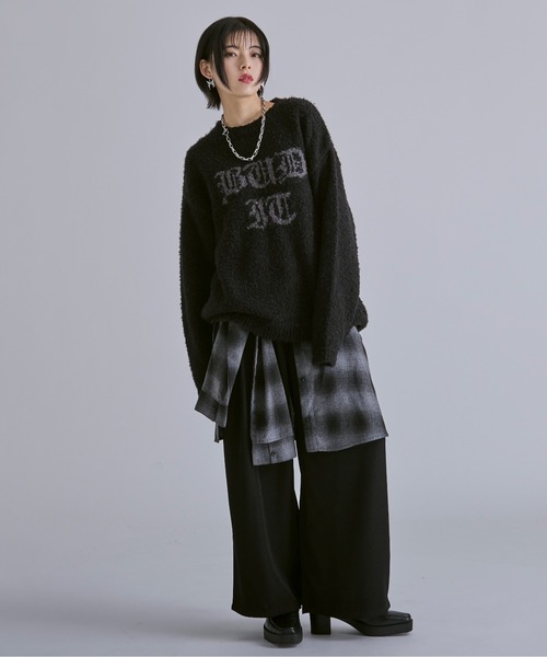 Ellno Loset（エルノロゼット）の「シャツラップワイドパンツ（その他パンツ・メンズ・ブラック/レッド・SMALL/MEDIUM/LARGE/X-SMALL）」の3枚目の写真