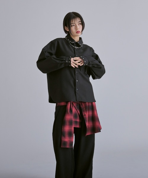 Ellno Loset（エルノロゼット）の「シャツラップワイドパンツ（その他パンツ・メンズ・ブラック/レッド・SMALL/MEDIUM/LARGE/X-SMALL）」の19枚目の写真