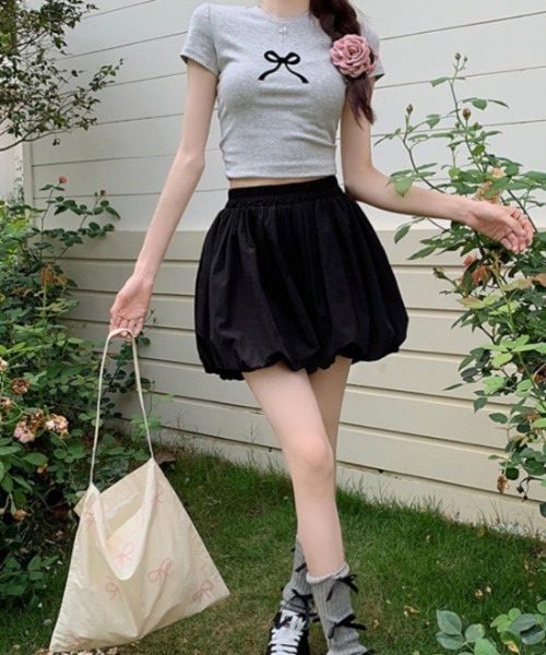 SHEPP(シープ)の「バルーンボリュームスカパン(スカート・レディース・ホワイト/ブラック・S/M/L)」の8枚目の写真
