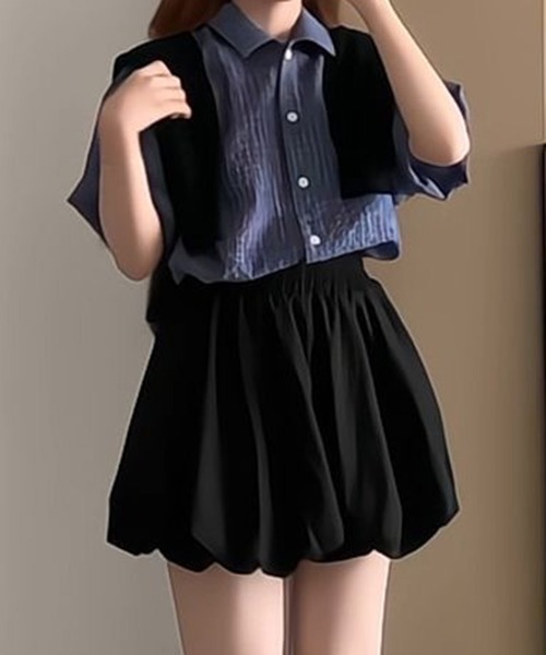 SHEPP(シープ)の「バルーンボリュームスカパン(スカート・レディース・ホワイト/ブラック・S/M/L)」の18枚目の写真