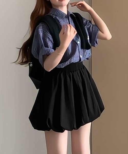 SHEPP(シープ)の「バルーンボリュームスカパン(スカート・レディース・ホワイト/ブラック・S/M/L)」の19枚目の写真