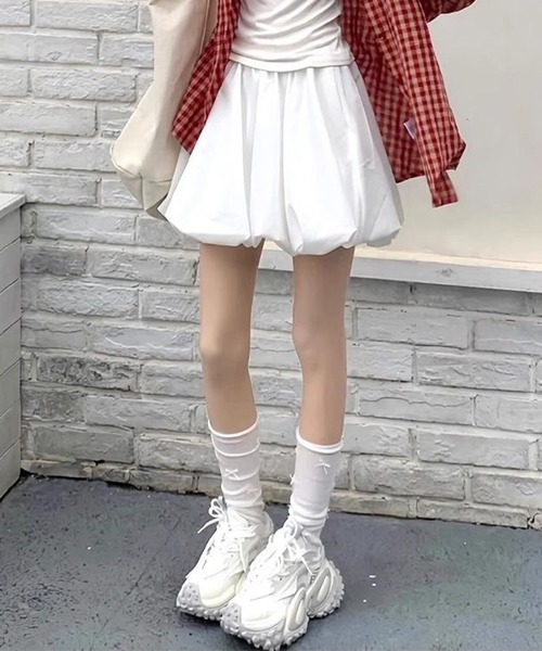 SHEPP(シープ)の「バルーンボリュームスカパン(スカート・レディース・ホワイト/ブラック・S/M/L)」の11枚目の写真