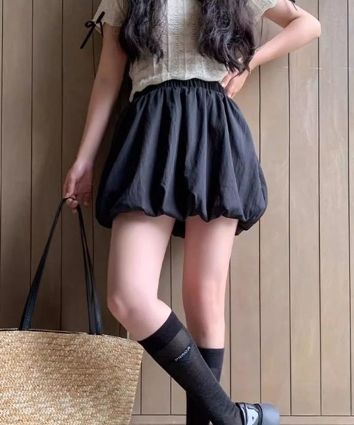 SHEPP(シープ)の「バルーンボリュームスカパン(スカート・レディース・ホワイト/ブラック・S/M/L)」の17枚目の写真