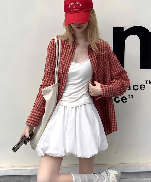SHEPP(シープ)の「バルーンボリュームスカパン(スカート・レディース・ホワイト/ブラック・S/M/L)」の12枚目の写真