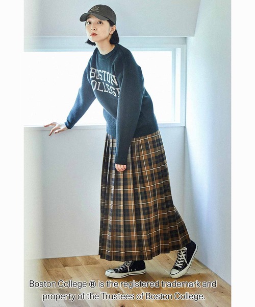 THREE FIFTY STANDARD(スリーフィフティースタンダード)の「THREE FIFTY STANDARD 別注カレッジロゴセーター(ニット/セーター・レディース・杢グレー/ブラック・L/M/3L/LL)」の3枚目の写真
