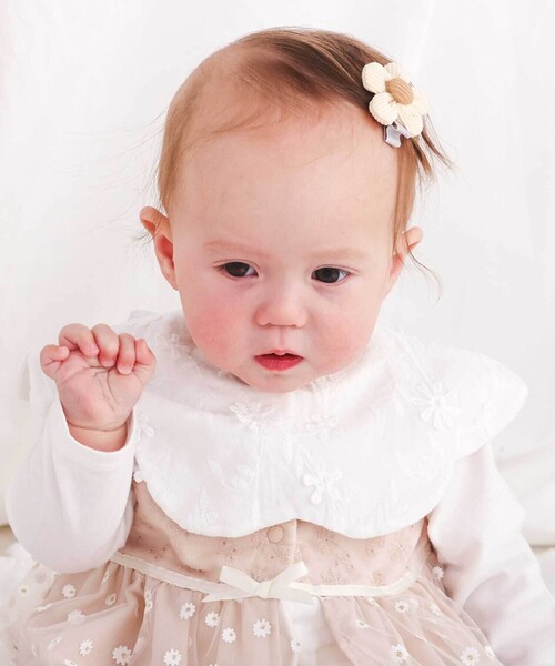 SLAP SLIP BABY（スラップスリップベビー）の「【お揃い】バックリボンスカラップレーススタイベビー（スタイ/よだれかけ・キッズ・ピンク/ホワイト/イエロー・FREE）」の6枚目の写真