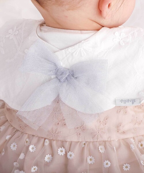 SLAP SLIP BABY（スラップスリップベビー）の「【お揃い】バックリボンスカラップレーススタイベビー（スタイ/よだれかけ・キッズ・ピンク/ホワイト/イエロー・FREE）」の5枚目の写真