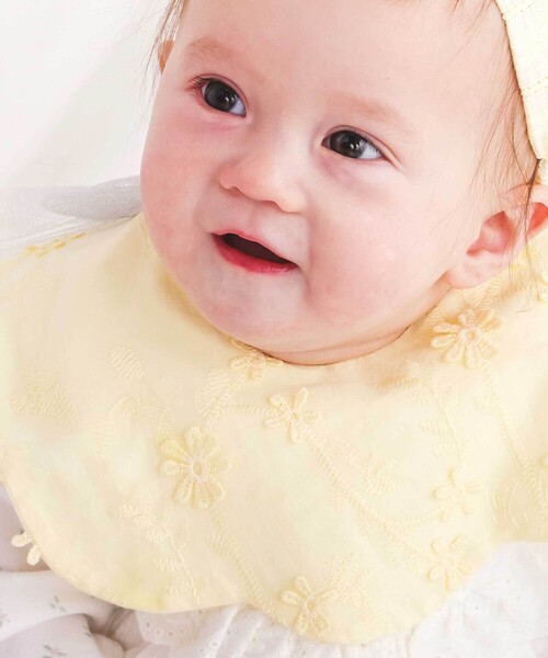 SLAP SLIP BABY（スラップスリップベビー）の「【お揃い】バックリボンスカラップレーススタイベビー（スタイ/よだれかけ・キッズ・ピンク/ホワイト/イエロー・FREE）」の17枚目の写真