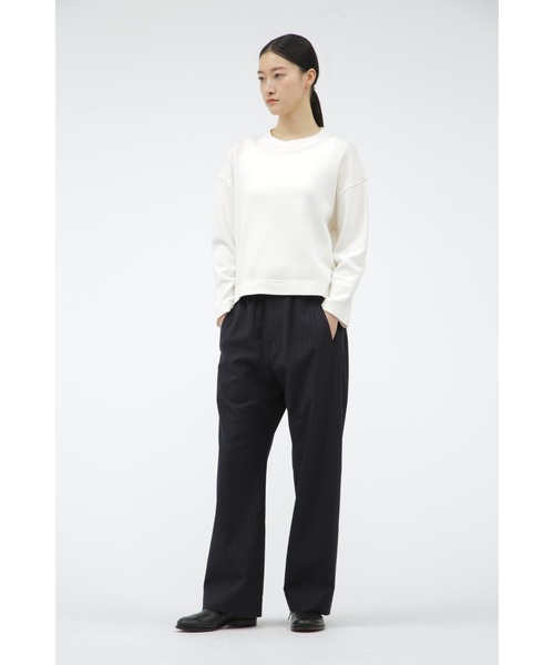 MARGARET HOWELL(マーガレットハウエル)の「DOUBLE FACE COTTON JERSEY(Tシャツ/カットソー・レディース・ブラック/アイボリー・2)」の6枚目の写真
