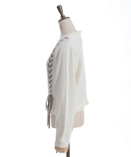 axes femme(アクシーズファム)の「レースアップニットプルオーバー(ニット/セーター・レディース・キナリ/チャコール/ピンク・FREE)」の20枚目の写真