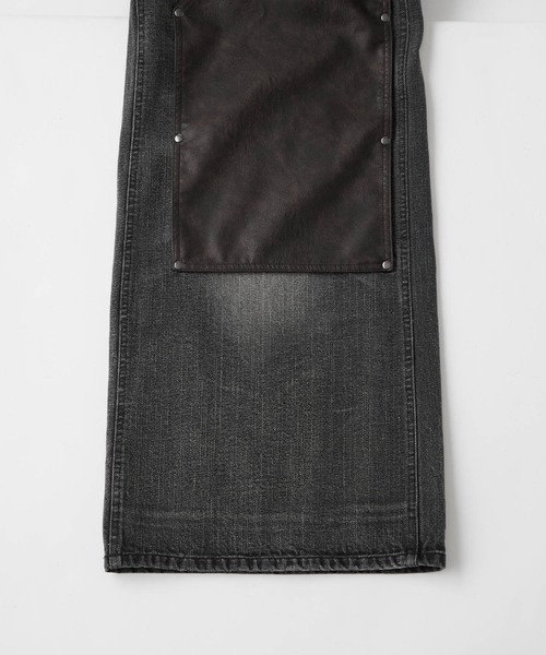 今期 zara double knee 30 ブラック ダブルニーパンツ デニム